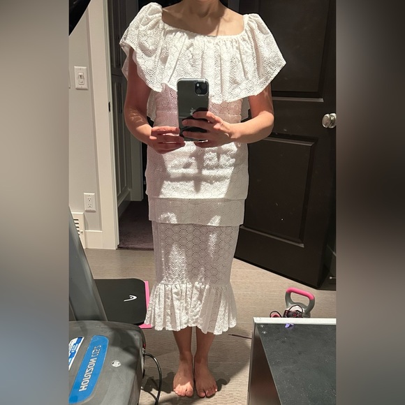 Greta Constantine Size 0-2 White Eyelet Dress - Picture 10 of 10